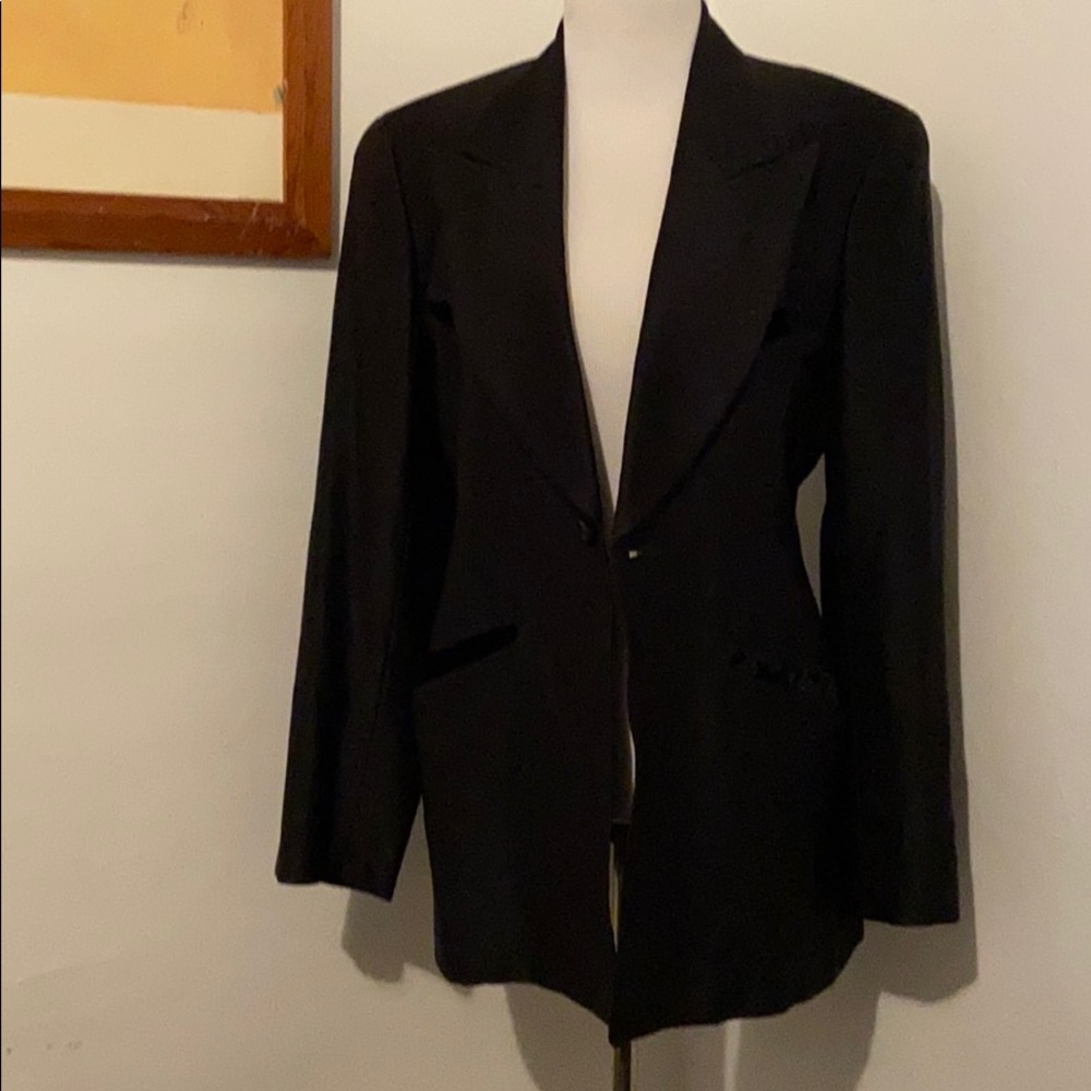Matsuda black jacket / velvet on the pockets